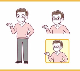 Elderly man in red sweater_B