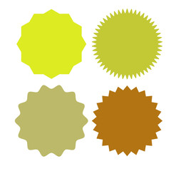 Set of multicolor blank labels various shape isolated on white. Vector illustration

