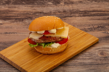 Delicous burger with tuna fish