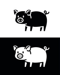 Vector image. Cerso icon. Image of a pretty pig.