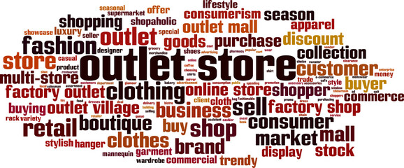 Outlet store word cloud