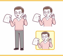 Elderly man in red sweater_B