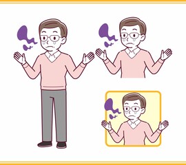 Elderly man in red sweater_B