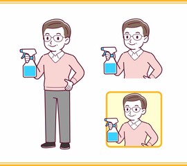 Elderly man in red sweater_B