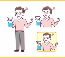 Elderly man in red sweater_B