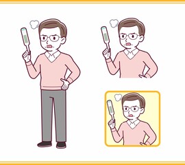 Elderly man in red sweater_B