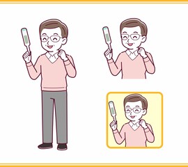 Elderly man in red sweater_B