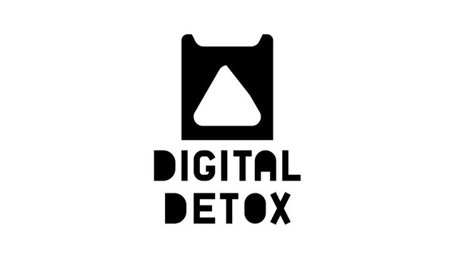 digital detox animated glyph icon. digital detox sign. isolated on white background