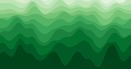 Abstract waves background. Loopable smoothly moving curves in green colors. Amazing footage.