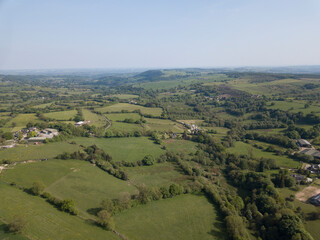Fototapeta premium The Peak District in England with a clear sky from a drone