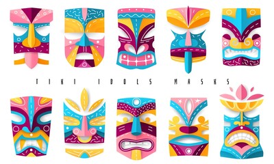 Color tiki idols