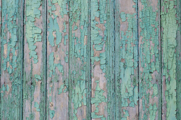 Old peeling paint. Wooden boards. Vintage wood surface.