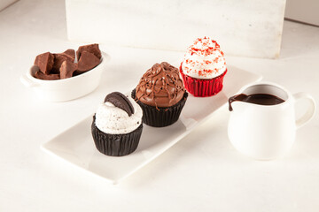 Cup cakes with rich ingredients and flavours