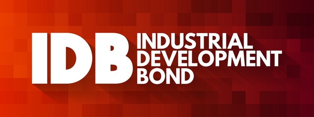 Fototapeta na wymiar IDB - Industrial Development Bond acronym, business concept background