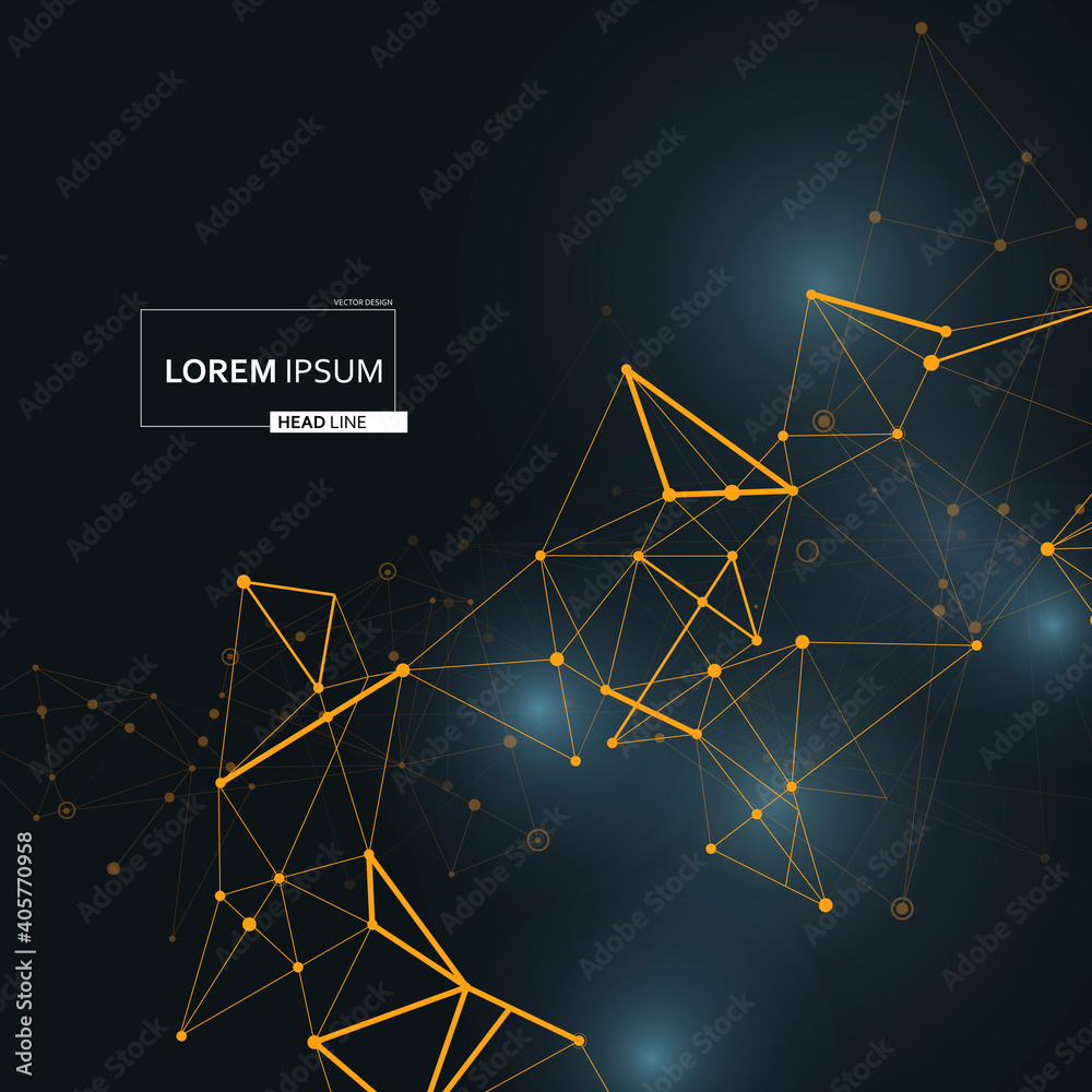 Poster Connect lines in modern style. Communication symbol background. Vector abstract design. Decorative connect. Plexus geometric effect