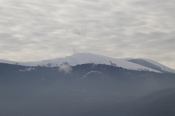 Fototapeta na wymiar Mountain in the Basque Country in winter
