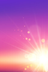 Bright sunset or sunrise abstract background.