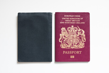 Flat lay of travel passports 