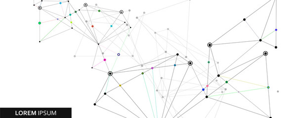 Connected dots and lines. Internet connection, abstract sense of science and technology graphic design