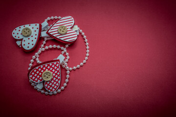 Valentines day wishes type of cards with hearts and pearls different backgrounds