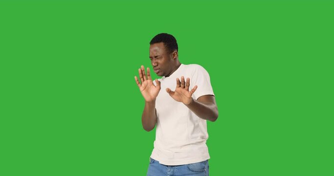 Man shocked and scared from an unpleasant situation