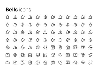 Bells. High quality concepts of linear minimalistic flat vector icons set for web sites, interface of mobile applications and design of printed products.
