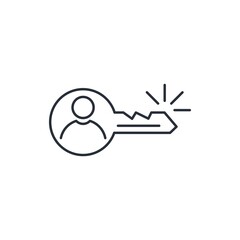 Key Person .  Human ability and opportunity . Vector linear icon isolated on white background.