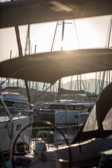 Fototapeta premium yachts in marina Piraeus greece