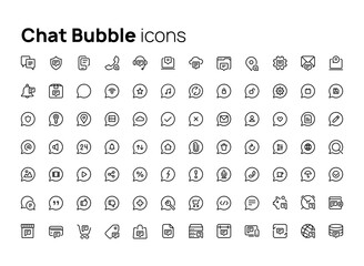 Chat bubbles. High quality concepts of linear minimalistic vector icons set for web sites, interface of mobile applications and design of printed products.