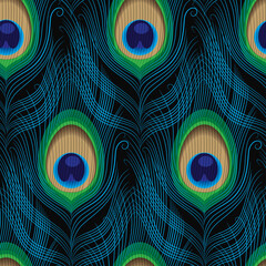 peacock feather makes a seamless pattern © Tatiana