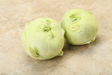 Vegan cuisine - raw kohlrabi cabbage