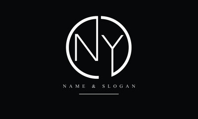 NY, YN, N, Y abstract letters logo monogram - obrazy, fototapety, plakaty