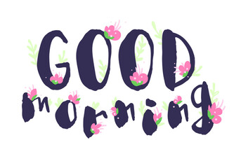 Female Lettering alphabet with Pink Flowers. Hand made violet ink font. Hand drawn Letters written with a brush. Trendy Wedding vector illustration