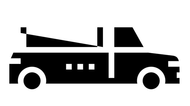 hearse car animated glyph icon. hearse car sign. isolated on white background