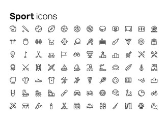 Sport. High quality concepts of linear minimalistic flat vector icons set for web sites, interface of mobile applications and design of printed products.