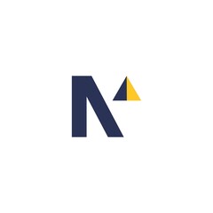 Mountain logo with simple and modern initials of the letter NV 6
