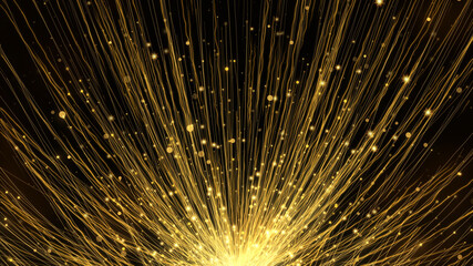 Naklejka premium Shiny background with golden particles and stars
