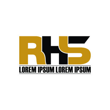 RHS letter monogram logo design vector