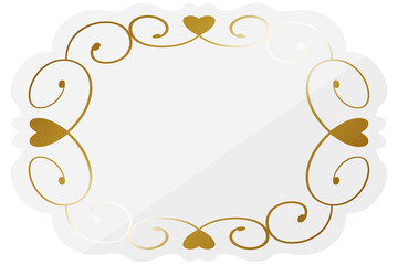 エレガントハートフレーム　ホワイト＆ゴールド　横位置