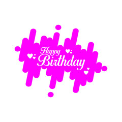 Obraz premium Hapy birthday sign in pink purple color