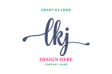Fototapeta na wymiar LKJ lettering logo is simple, easy to understand and authoritative