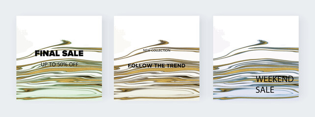Green and blue with golden glitter texture for social media posts