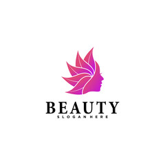 Woman hair salon with interesting colors logo design Premium Vector. part 3