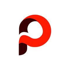 Unique shape of  P intial letter vector logo template