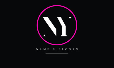 NY, YN, N, Y abstract letters logo monogram - obrazy, fototapety, plakaty