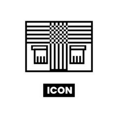 prison house icons, simple flat symbols, perfect pictogram illustrations