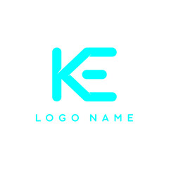 KE intiial letter vector logo template