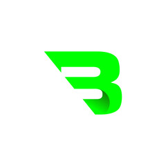 Green B letter sharp shape vector logo template
