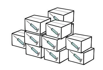 Boxen mit Impfstoff gegen Coronavirus