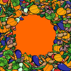 Veganer Clipart Gemüse Rahmen Hintergrund